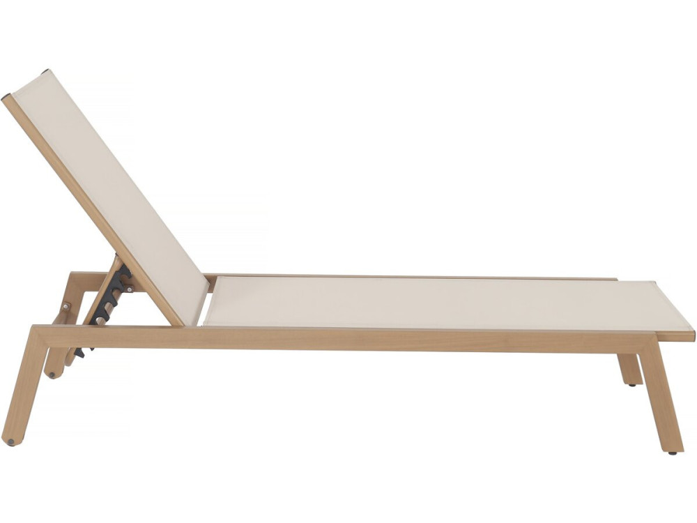 Lettino prendisole Elysia in alluminio effetto legno - Ecru