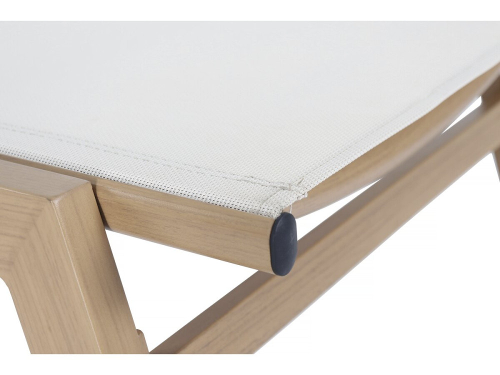 Lettino prendisole Elysia in alluminio effetto legno - Ecru