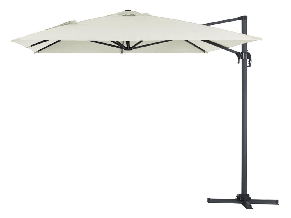 Ombrellone decentrato in alluminio SUN 4 - Rettangolare - 3 x 4 m - Ecru