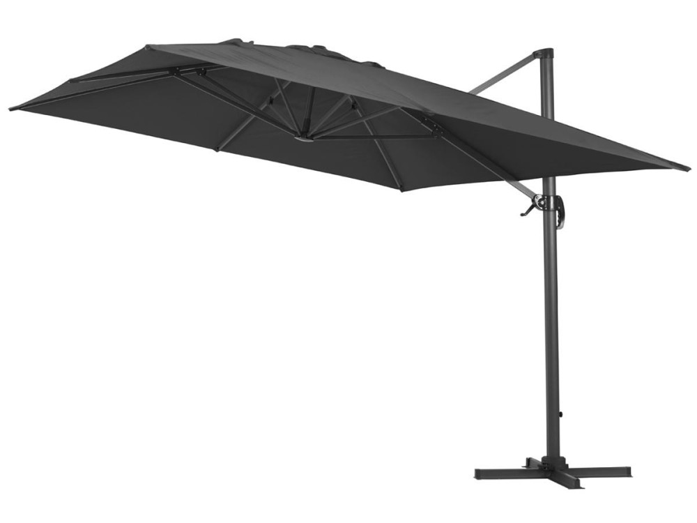 Ombrellone decentrato in alluminio SUN 4 - Rettangolare - 3 x 4 m - Nero