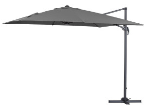 Ombrellone da giardino decentrato in alluminio SUN 3 - Quadrato  - 3 x 3 m - Grigio