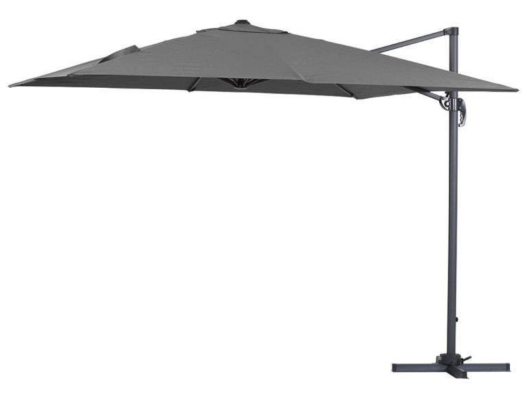 Ombrellone da giardino decentrato in alluminio SUN 3 - Quadrato  - 3 x 3 m - Grigio