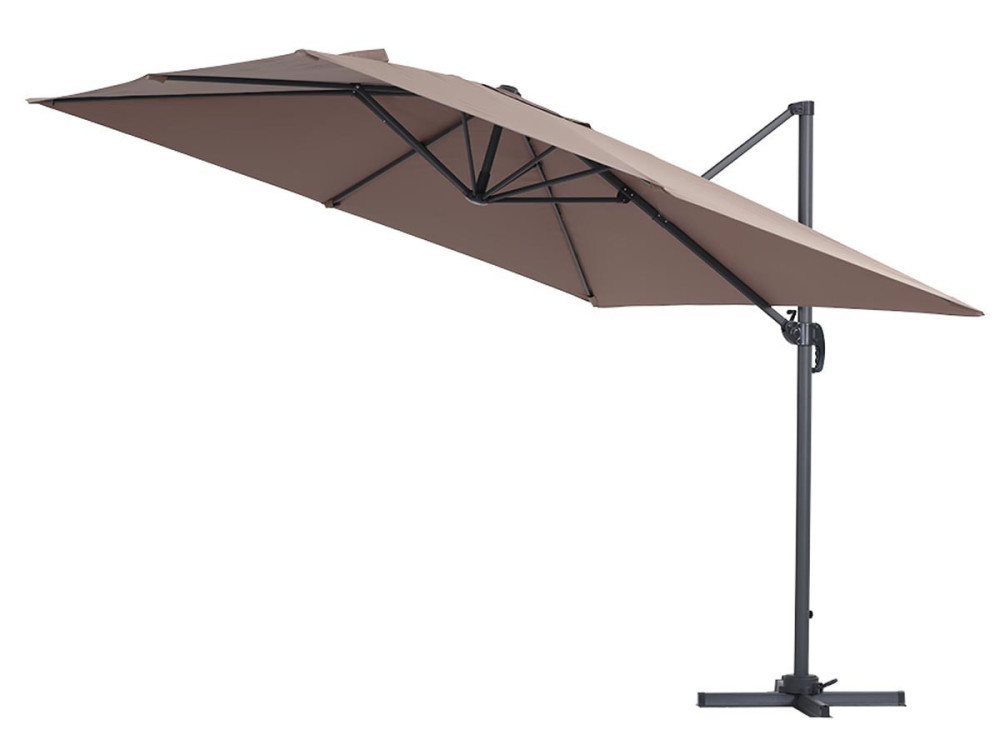 Ombrellone da giardino decentrato in alluminio SUN 3 - Quadrato - 3 x 3 m - Talpa