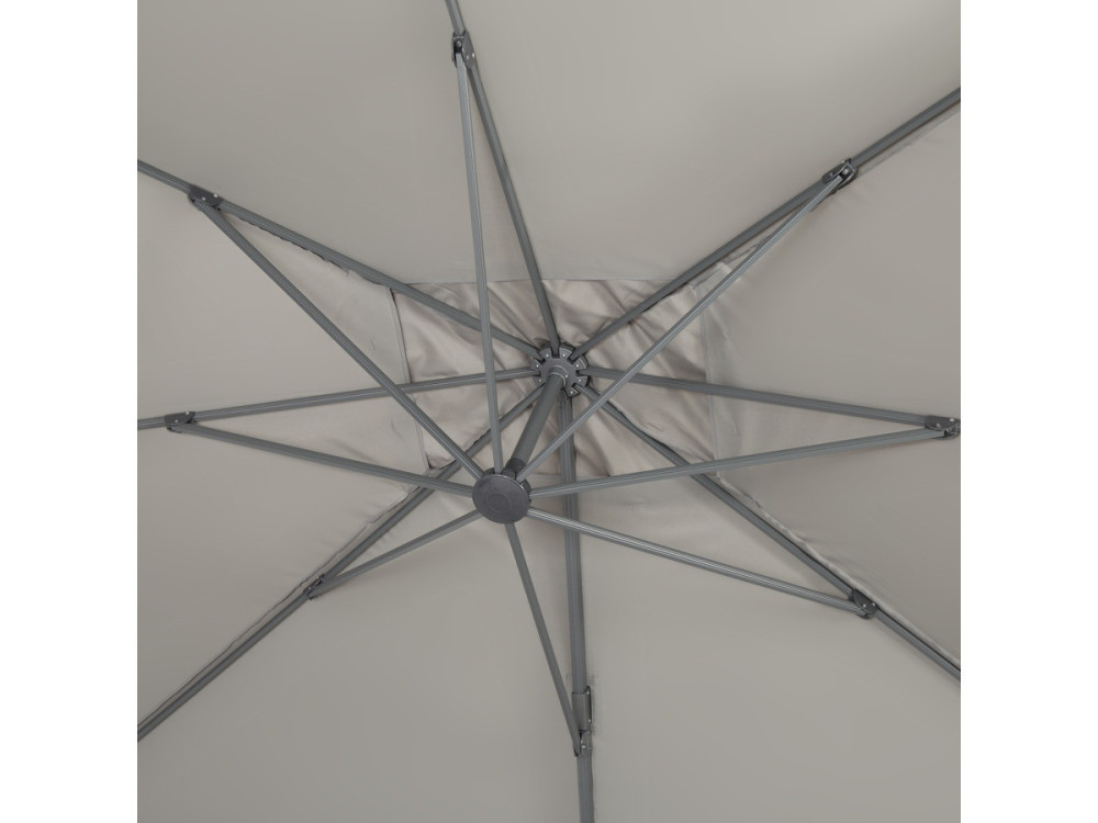Ombrellone decentrato in alluminio SUN 4 - Rettangolare - 3 x 4 m - Grigio - Piastrelle incluse