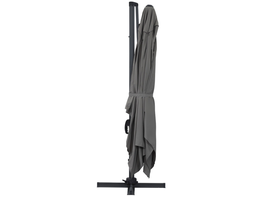 Ombrellone decentrato in alluminio SUN 4 - Rettangolare - 3 x 4 m - Grigio - Piastrelle incluse
