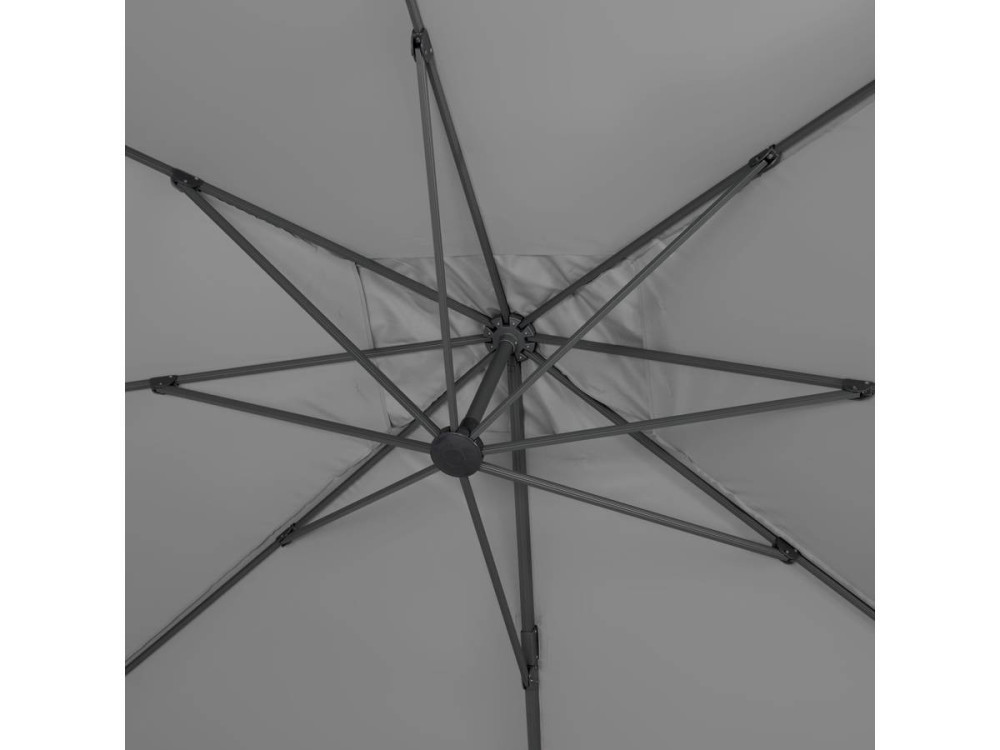 Ombrellone da giardino a sospensione "Sun 3 " - Quadrato - 3 x 3 - Grigio - Base inclusa