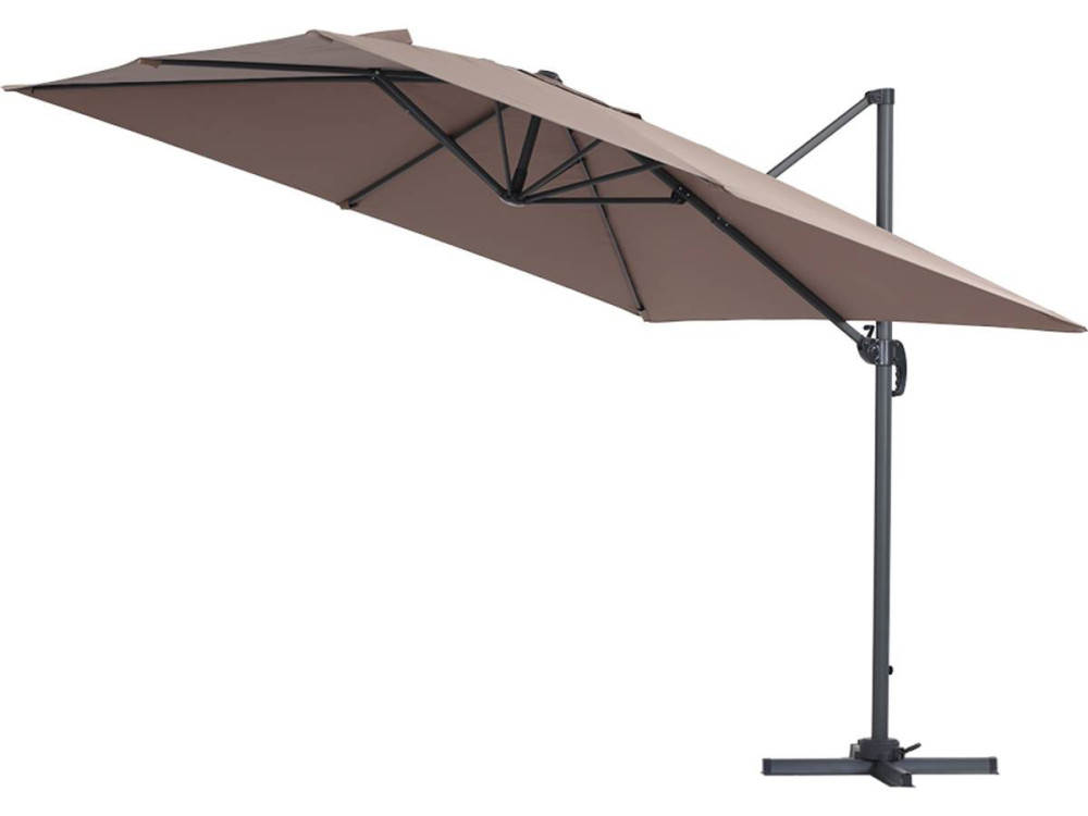 Parasole decentrato da giardino Alu "Sun 3" - Quadrato - 3 x 3 m -Talpa + fodera di copertura protettiva