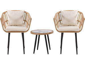 Mobile da giardino in rattan "Vela" - 2 posti - Marrone