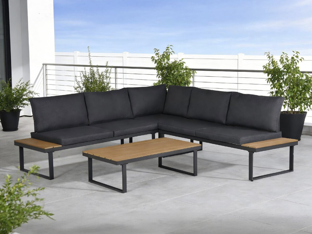 Divano angolare da giardino "Fiora" - 5 posti - Grigio