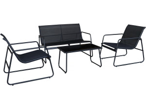Set di mobili da giardino in metallo "Fortaleza" - 4 posti - Nero