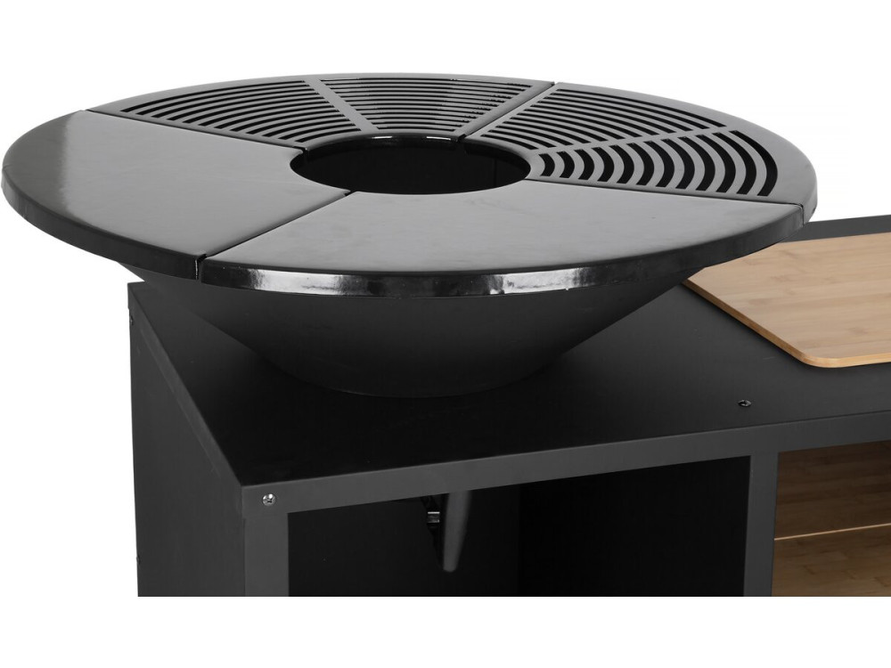 Braciere plancha per barbecue a legna e carbonella "Maréchal" - Ø 81 cm - Nero
