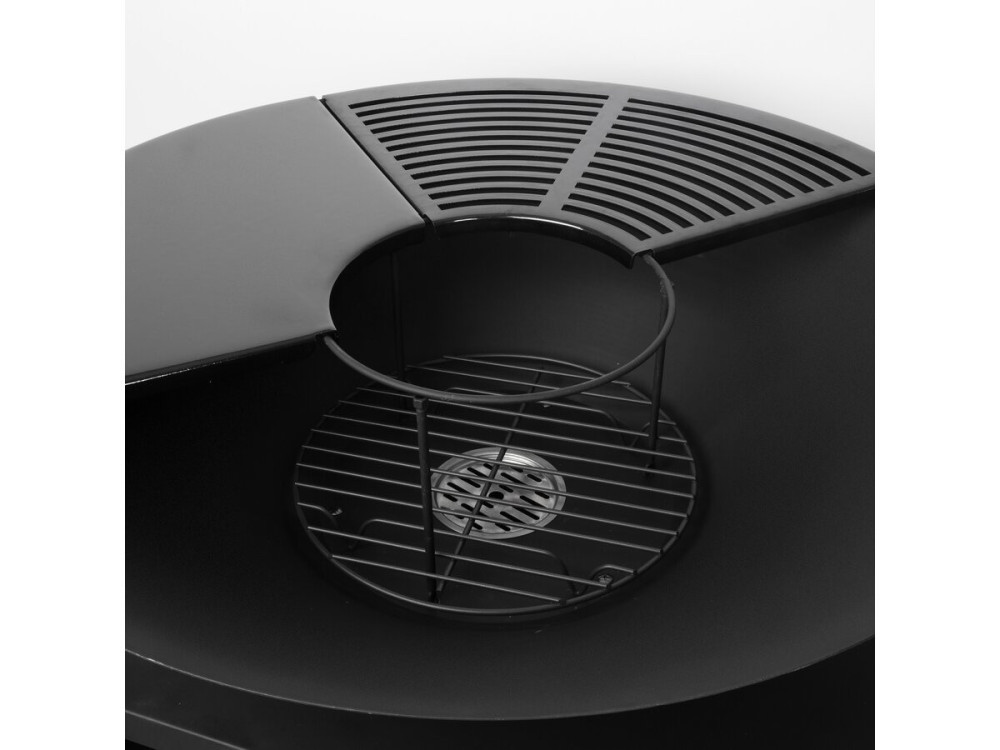 Braciere plancha per barbecue a legna e carbonella "Maréchal" - Ø 81 cm - Nero