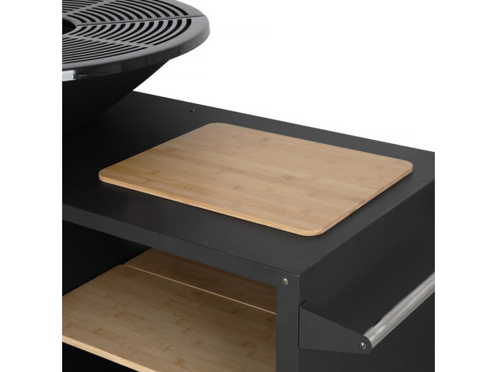 Braciere plancha per barbecue a legna e carbonella "Maréchal" - Ø 81 cm - Nero