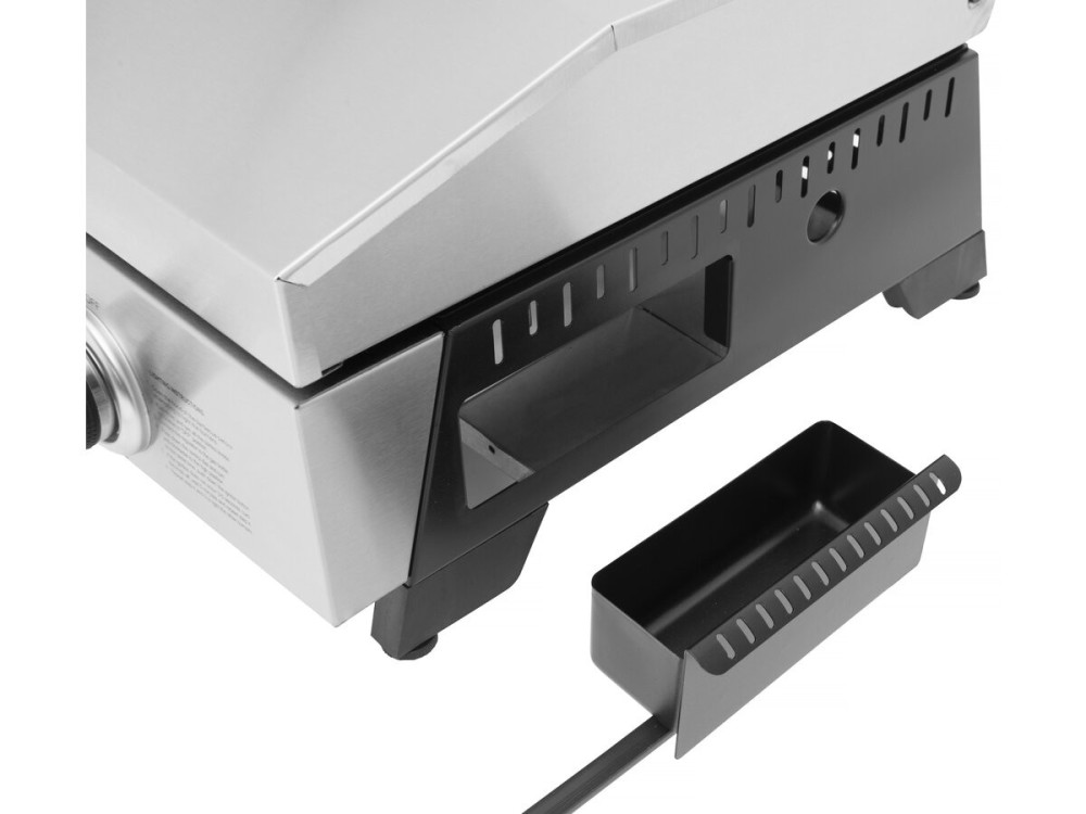 Piastra liscia a gas con 4 fornelli e coperchio "Fasto" - 10 kW - Grigio