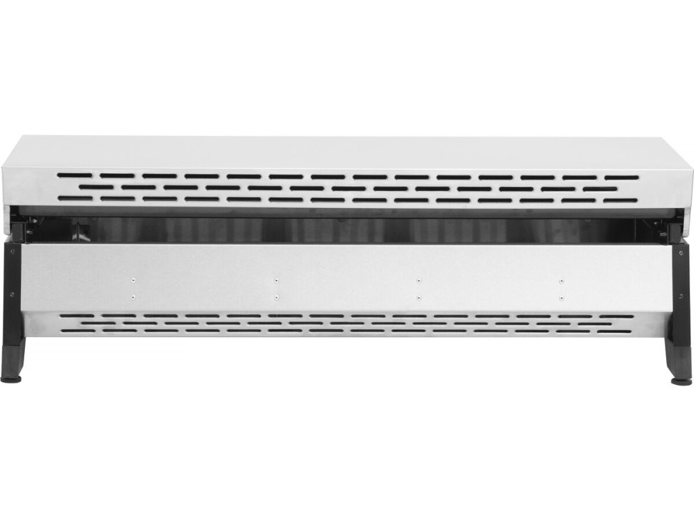 Piastra liscia a gas con 4 fornelli e coperchio "Fasto" - 10 kW - Grigio