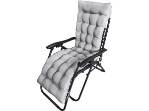 Cuscino per poltrona da giardino in tessuto "Romy" - 164 x 52 x 10 cm - Grigio chiaro
