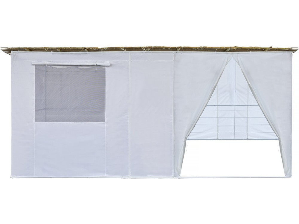Kit Sukkah in NINA Regolabile 5 x 3 m - 4 Rotoli di Canna di Bambù e 5 Doghe in Legno