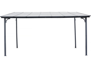 Pergola addossata "Marvin" - 4 x 3 m - 423 x 298 x 243 cm - Grigio scuro