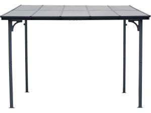 Pergola addossata "Marvin" - 3 x 3 m - 304 x 298 x 243 cm - Grigio scuro