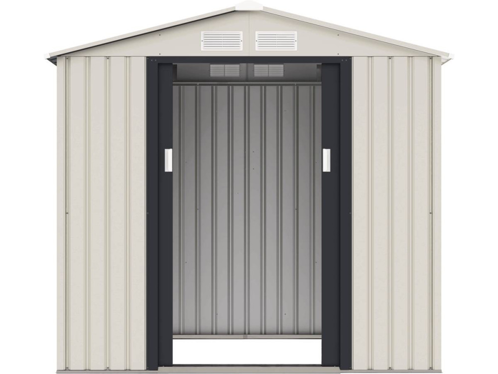 Casetta da giardino in metallo "Nebraska" - 2,70 m² - Beige/grigio antracite