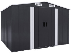 Casetta da giardino in metallo "Boston" con porta scorrevole - 6,54 m² - Grigio