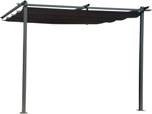Pergola con tetto retrattile - 3 x 3 m - grigio antracite
