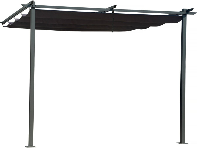 Pergola con tetto retrattile - 3 x 3 m - grigio antracite