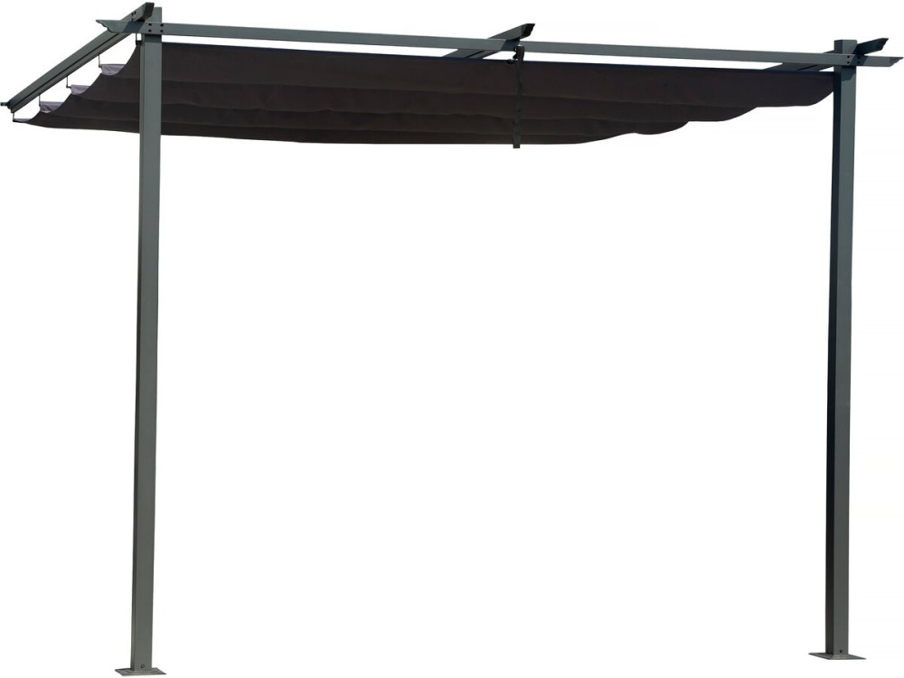 Pergola con tetto retrattile - 3 x 3 m - grigio antracite