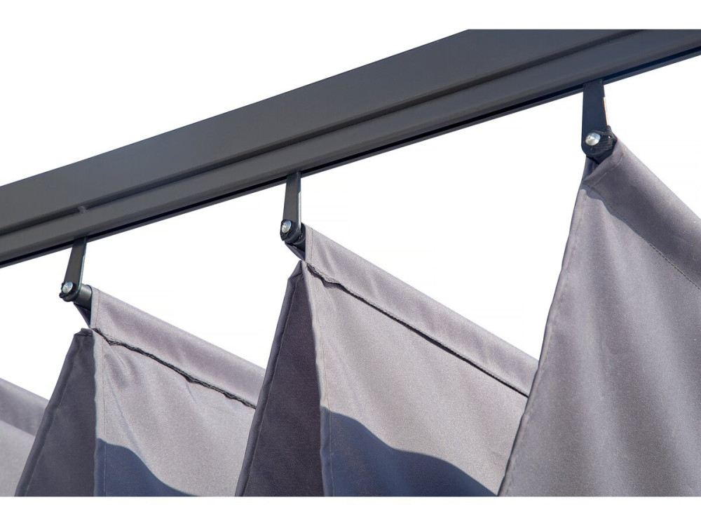 Pergola con tetto retrattile - 3 x 3 m - grigio antracite