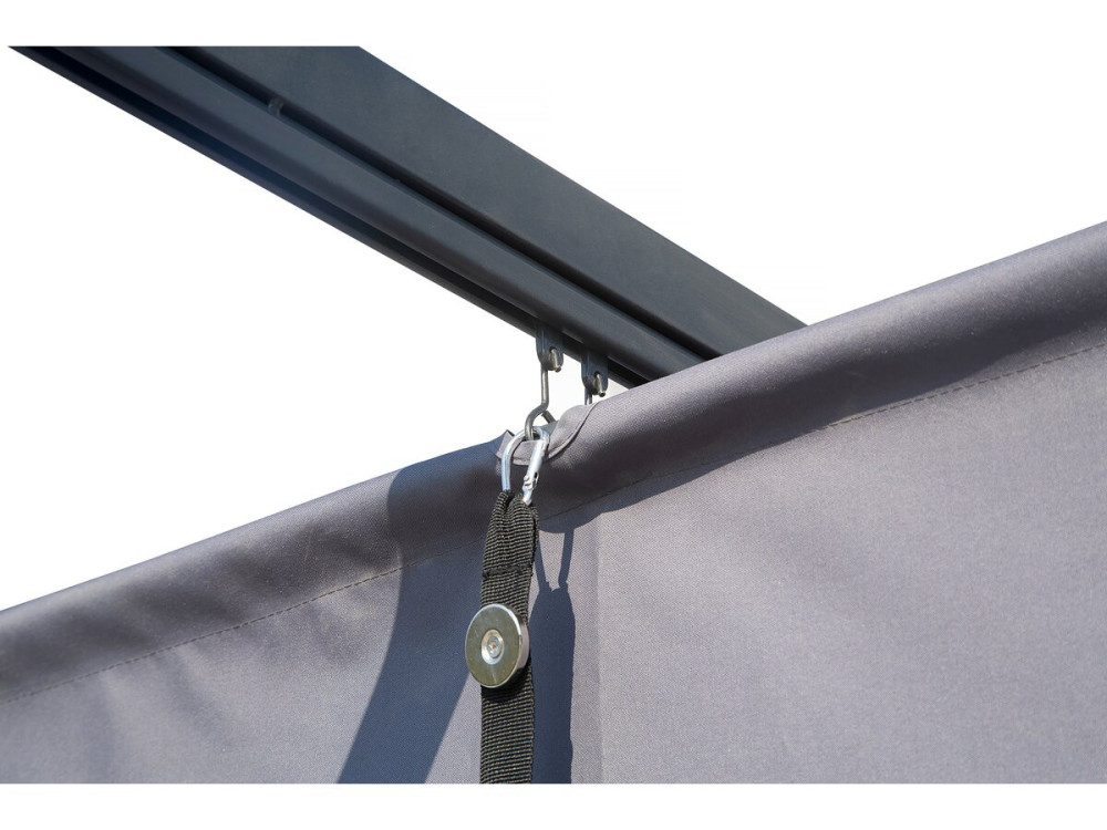 Pergola con tetto retrattile - 3 x 3 m - grigio antracite
