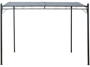 Pergola inclinata in metallo addossato - 3 x 2,5 m - Grigio