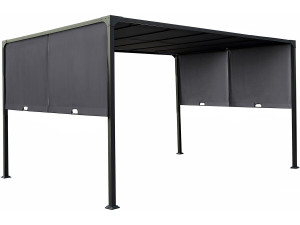 Pergola con tetto scorrevole in metallo "Courtenay" - 3 x 4 m - Grigio