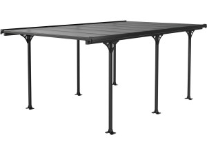 Carport tettoia per auto "Denver" - 5,02 x 3,13 x 2,05 m - Trasparente / Nero
