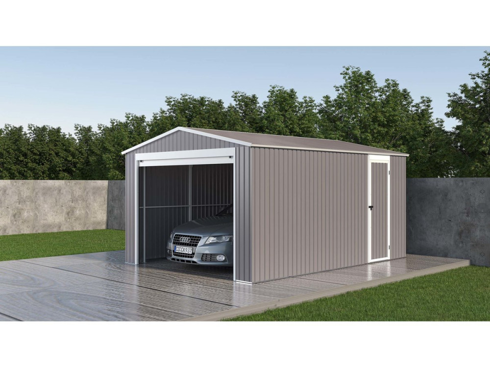 Garage in metallo NEVADA con porta scorrevole - 15,61m²