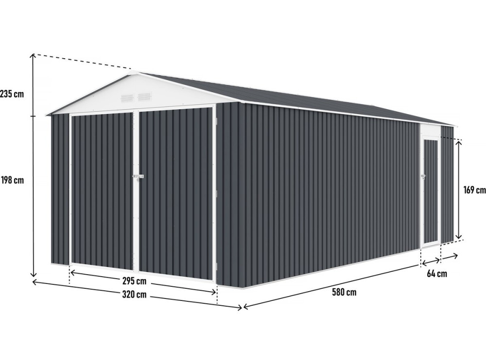 Garage in metallo "Houston" - 18,56 m² - Antracite