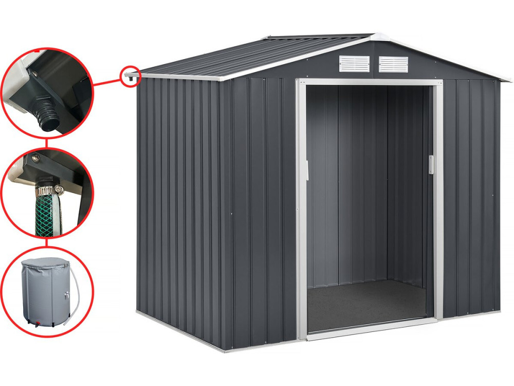 Grondaia per capanno da giardino in metallo da 2-6 m²