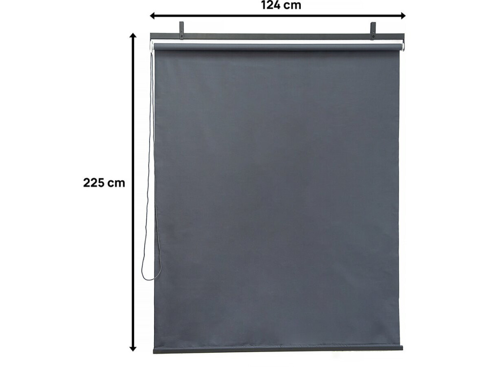 Set di 3 rulli retrattili in metallo - 124,5 x 225 cm - Antracite