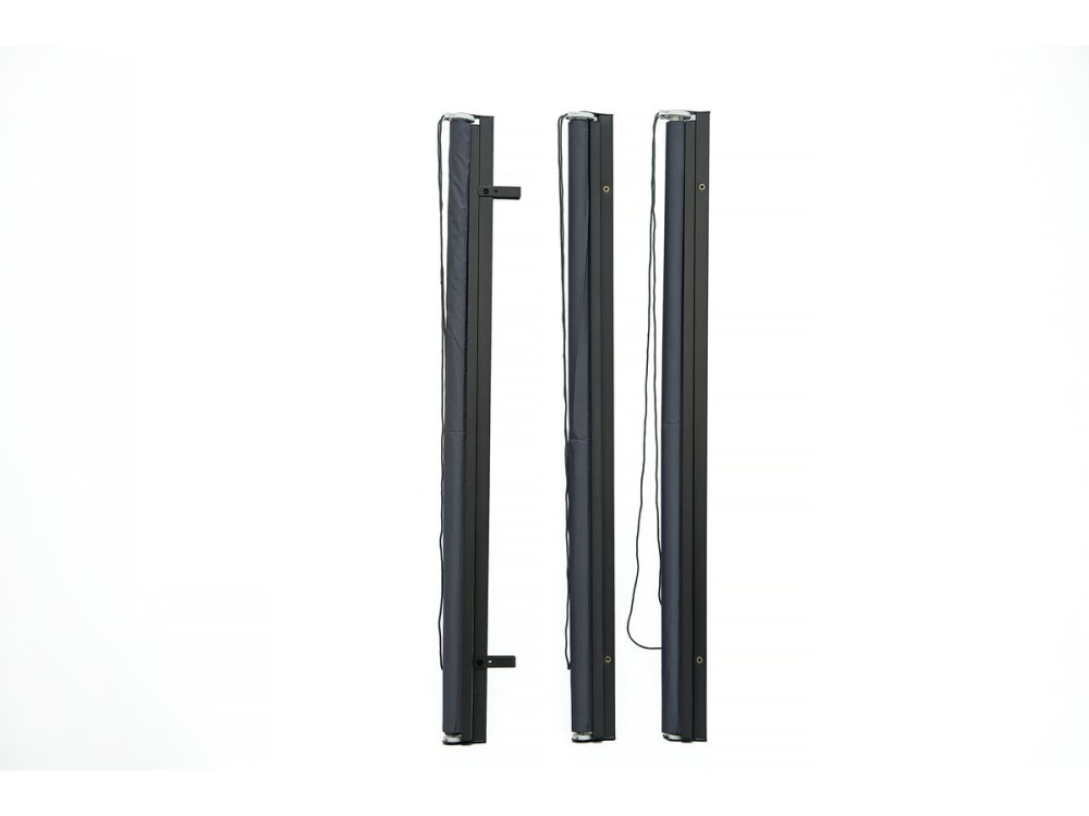 Set di 3 rulli retrattili in metallo - 124,5 x 225 cm - Antracite