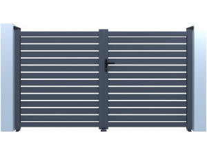 Cancello in alluminio semi-traforato "Julien" - 300 x 140 cm - Grigio