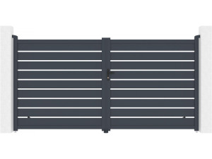 Cancello in alluminio "Bastien" - 350 x 176 cm - Antracite