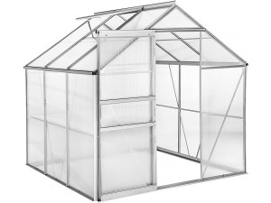 Serra da giardino in policarbonato 190 x 190 x 195 cm "Basilic" - 3,61 m² - Grigio