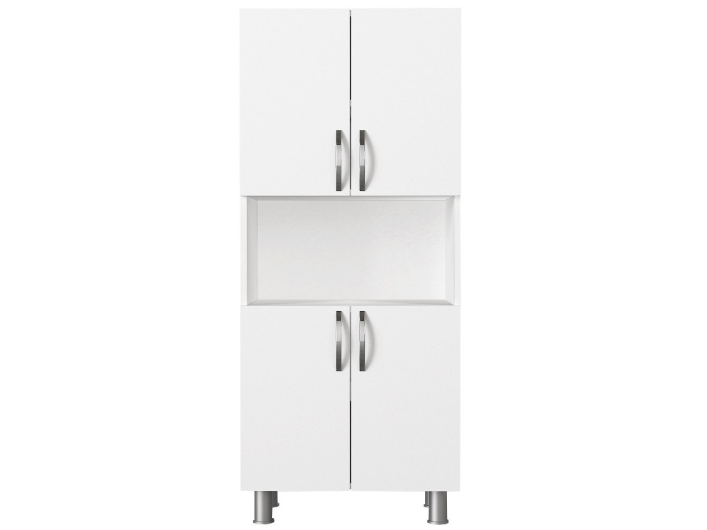 Mobile da bagno in legno "William" - 59 x 29 x 140 cm - Bianco