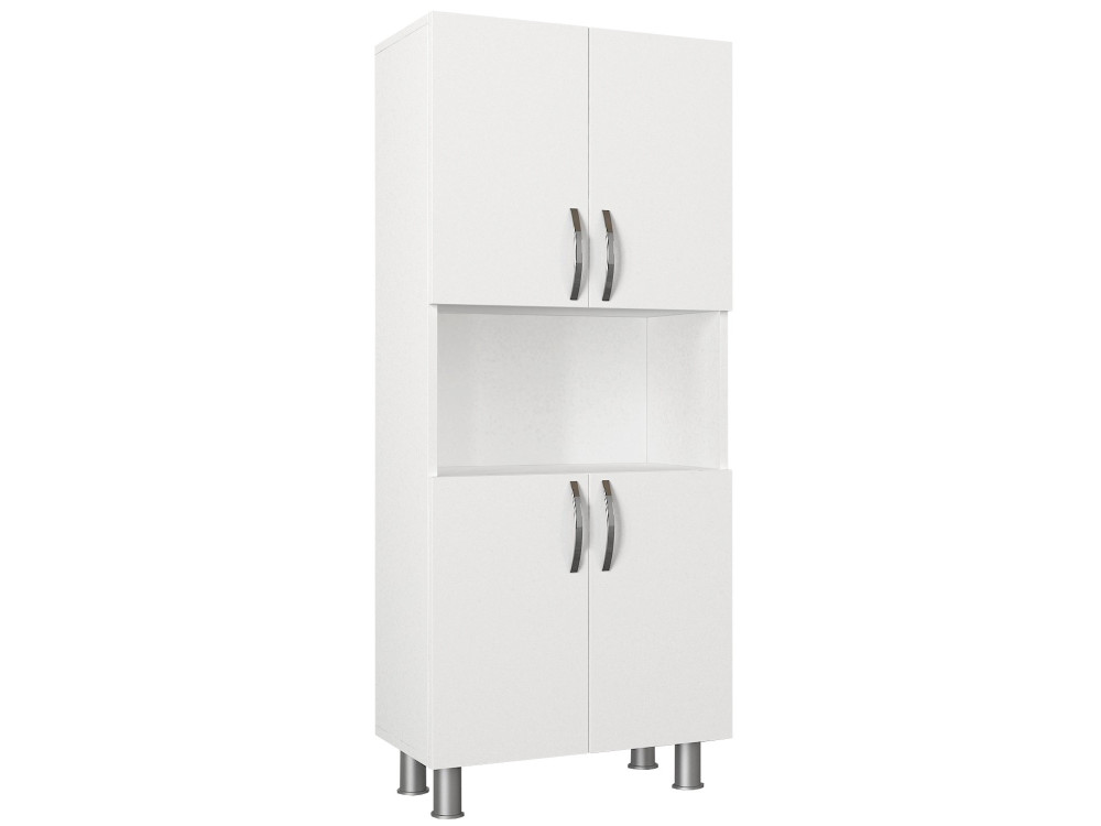 Mobile da bagno in legno "William" - 59 x 29 x 140 cm - Bianco