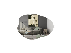 Specchio in legno "Ohho" - 60 x 85 cm - Nero