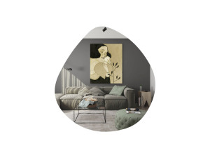 Specchio in legno "Besso" - 60 x 60 cm - Nero