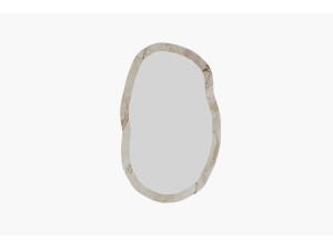 Specchio di legno "Lossa" - 52 x 86 cm - Beige marmorizzato