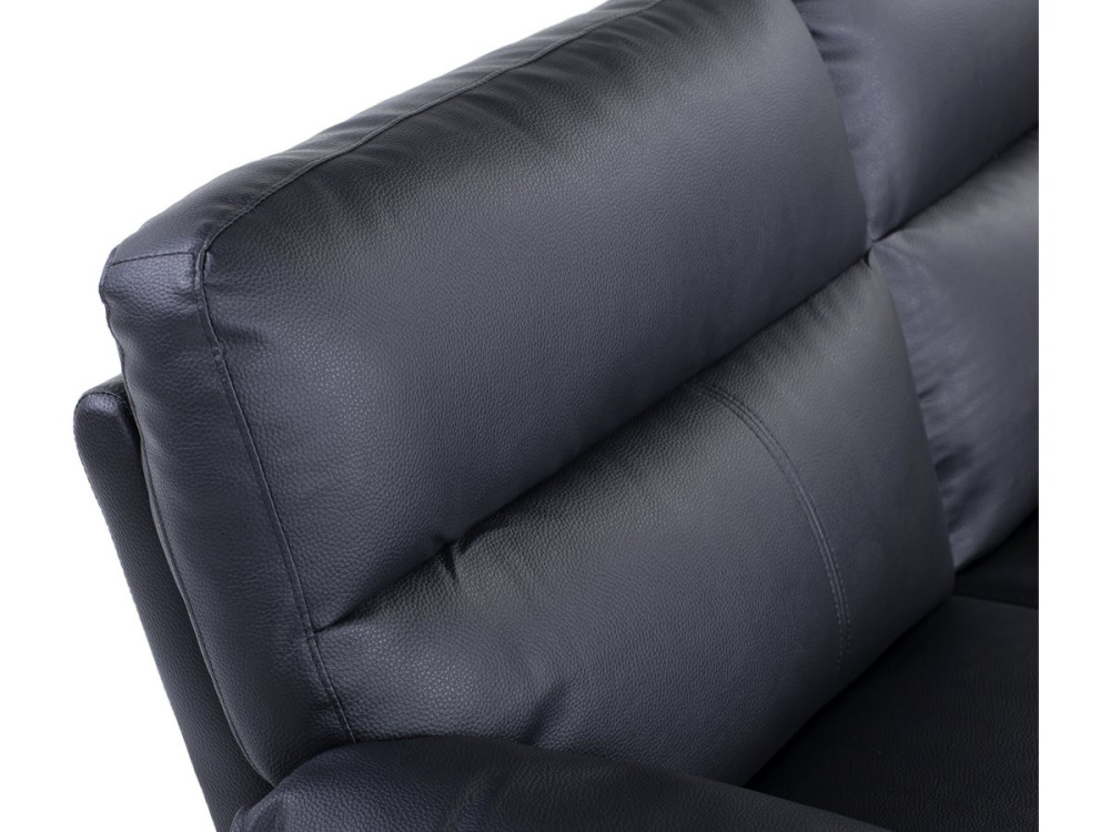 Divano in pelle rigenerata / PVC "DALLAS" - 169 x 88 x 90 cm - 2 posti - Nero