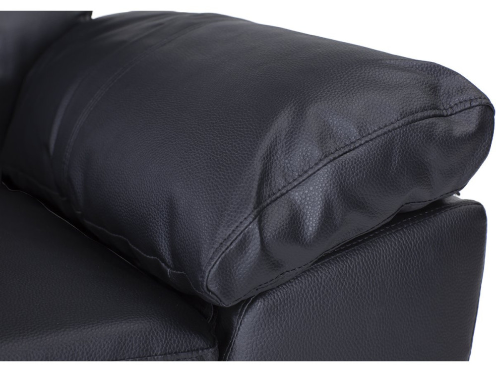 Divano in pelle rigenerata / PVC "DALLAS" - 169 x 88 x 90 cm - 2 posti - Nero