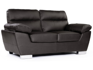 Divano in pelle rigenerata / PVC "DALLAS" - 2 posti - Cioccolato