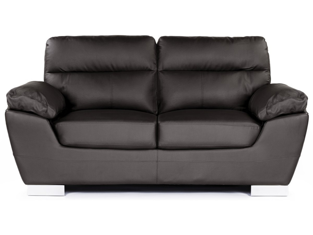 Divano in pelle rigenerata / PVC "DALLAS" - 2 posti - Cioccolato